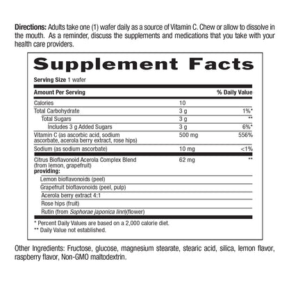 Country Life Acerola Vitamin C Complex – 500 mg Berry Chewables, 90 Wafers, GFCO & AVA