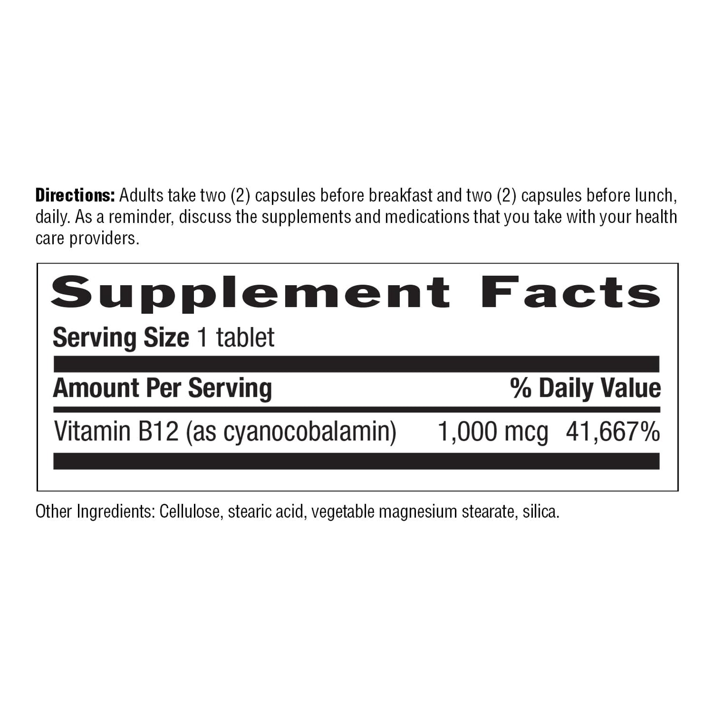 Country Life Vitamin B12 1000 mcg – Vegan, Gluten-Free, 60 Tablets (Pack of 2)