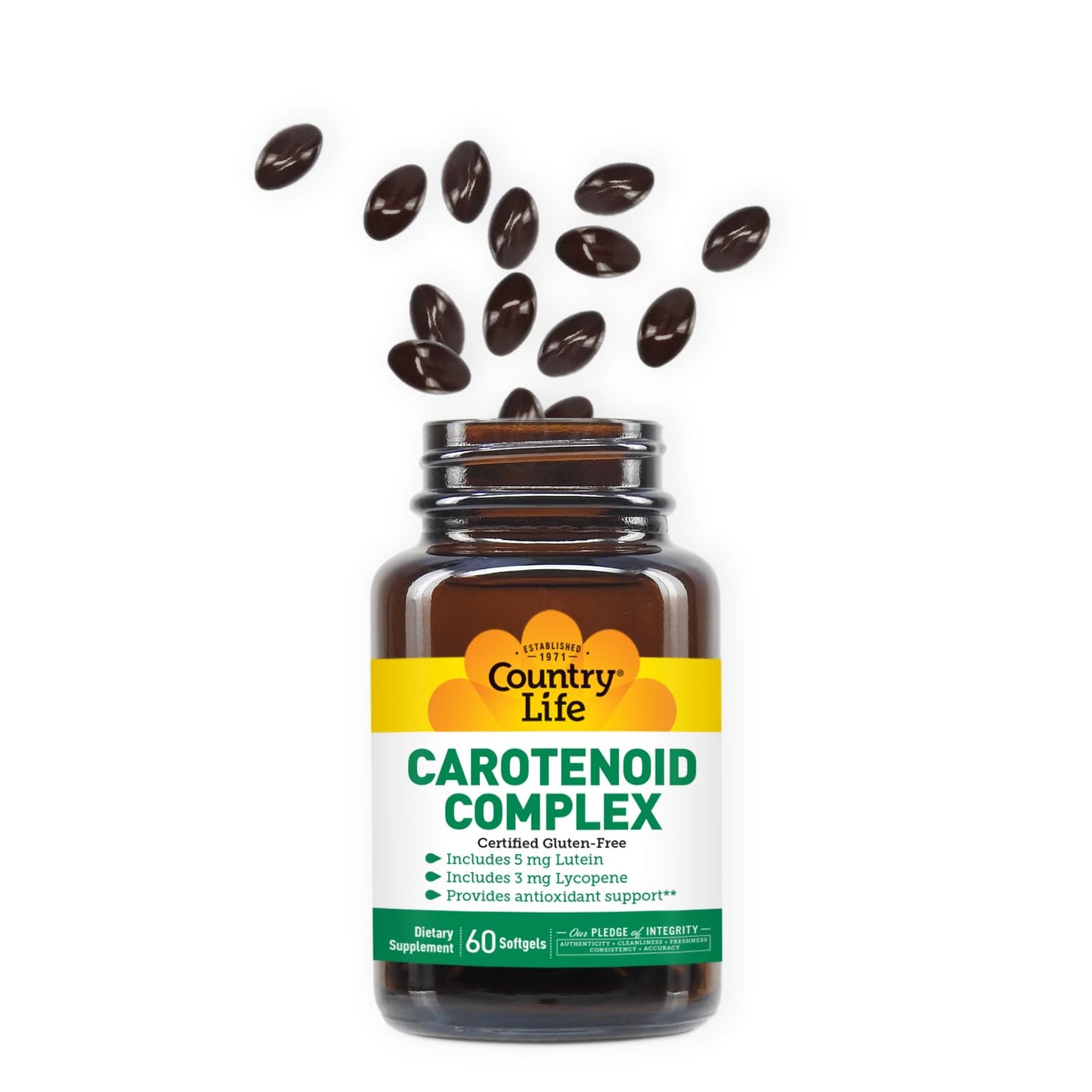 Country Life Carotenoid Complex with Lutein, Lycopene and Astaxanthin, 60 Softgels | Antioxidant Support
