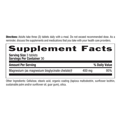 Country Life Chelated Magnesium Glycinate 400mg – High-Absorption, 90 Tablets