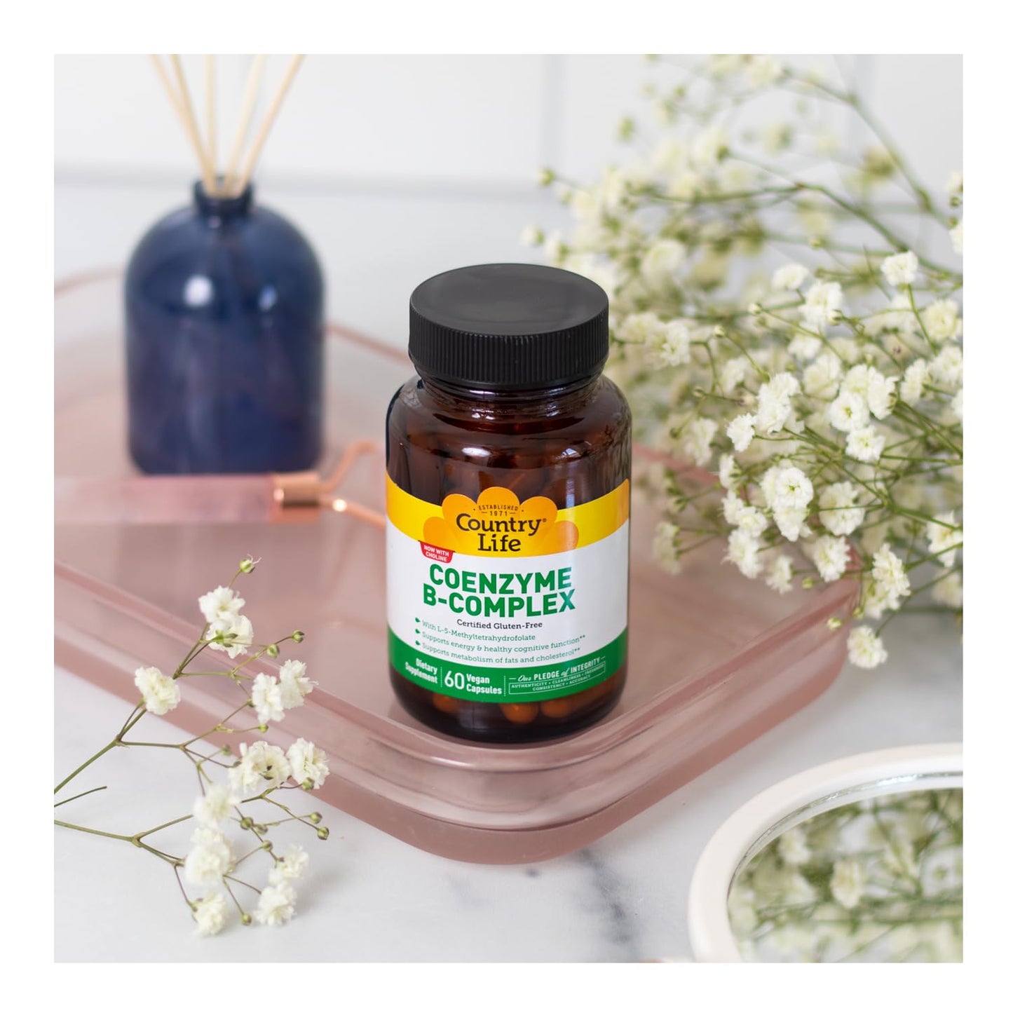 Country Life Coenzyme B-Complex, 60 Capsules – Energy, Metabolism & Mood Support (Vegan)