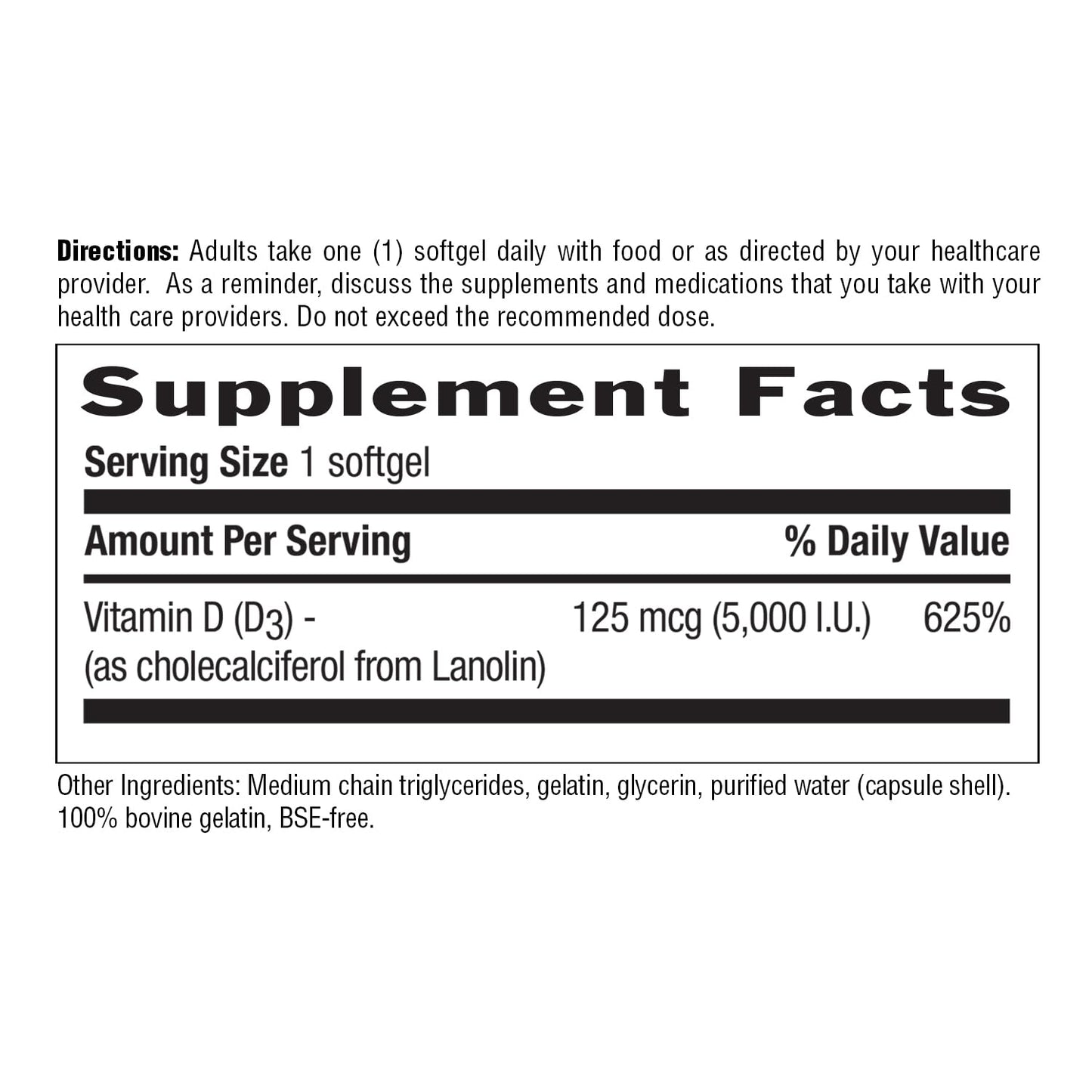 Country Life Vitamin D3 5000 IU – Immune & Bone Health, Calcium Absorption | Lanolin Source
