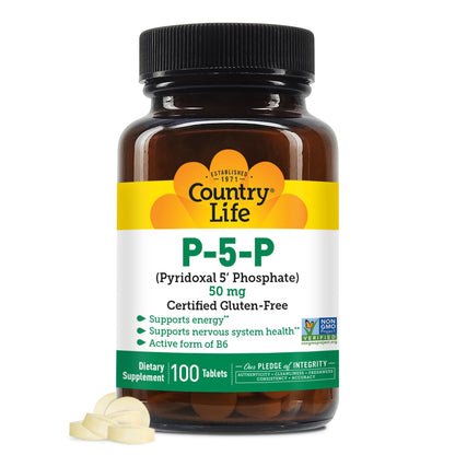 Country Life P-5-P Vitamin B6 – Bioavailable B6 (P-5-P) for Energy