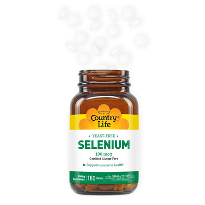 Country Life Selenium 100 mcg - Yeast Free, Gluten Free, Vegan, Halal (Pack of 2)