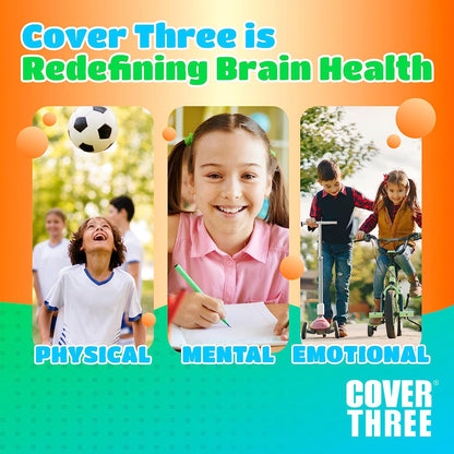 Cover Three Kids Brain Supplement Smoothie – Omega-3 DHA for Focus, Vision & Heart (20 Pouches, 3 Boxes)