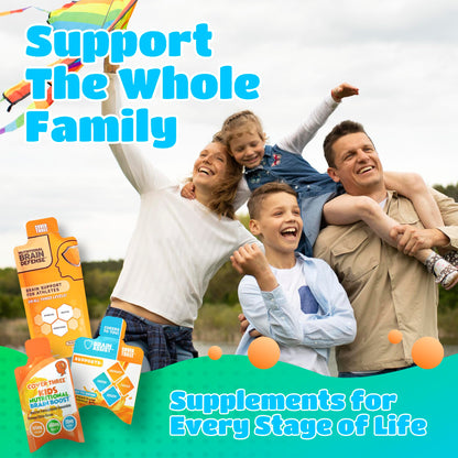 Cover Three Kids Brain Supplement Smoothie – Omega-3 DHA for Focus, Vision & Heart (20 Pouches, 3 Boxes)