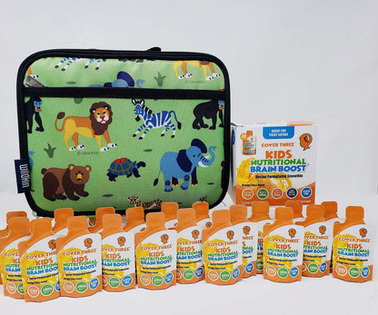 Cover Three Kids Brain & Focus Supplements | Omega-3 DHA for Children (20 Pouches)