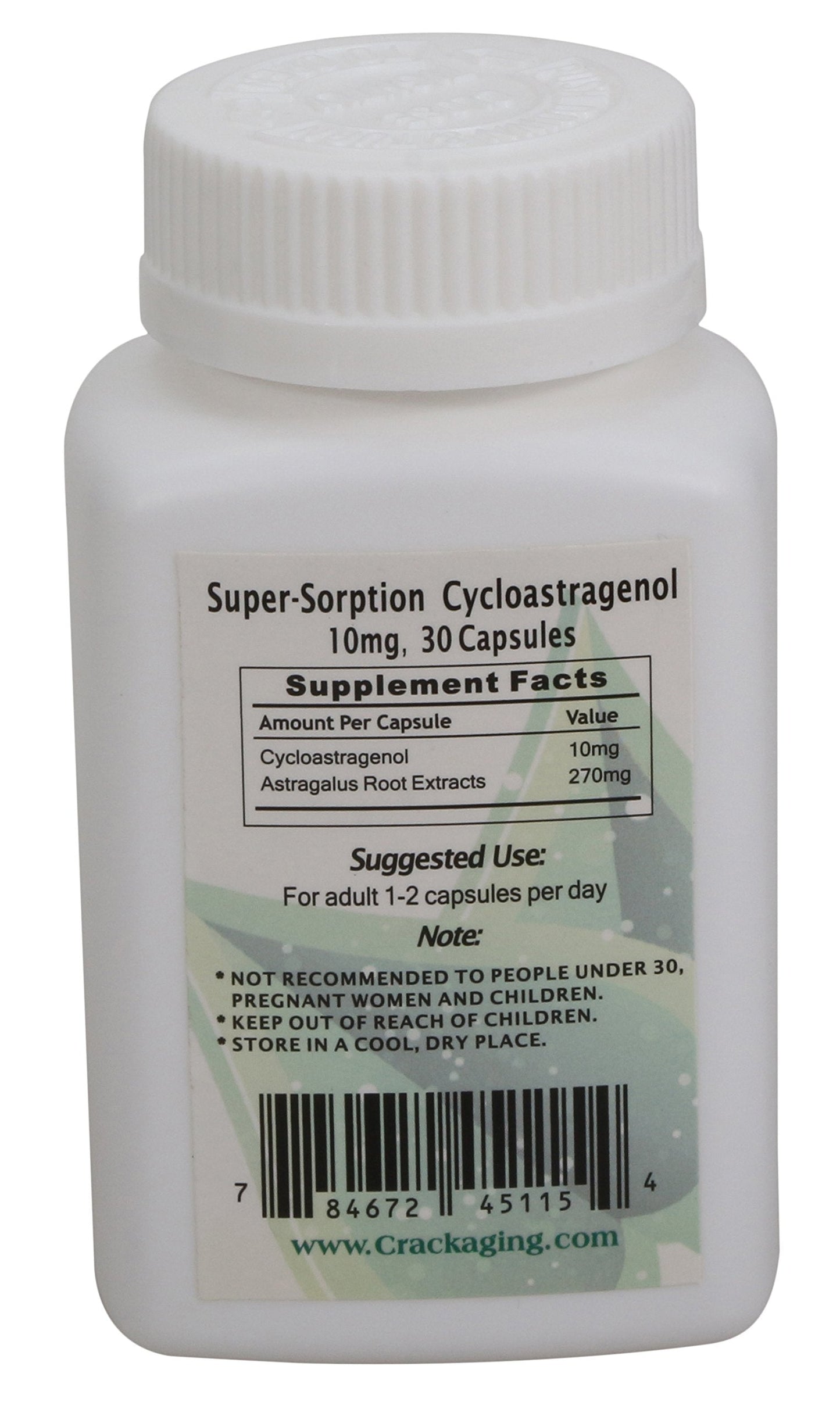 CrackAging CA-100 – 100% Natural Cycloastragenol 10mg | Anti-Aging Telomerase Activation