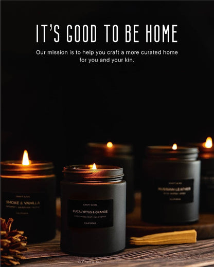 Craft & Kin Orange & Eucalyptus Soy Candle – 7.6oz, 45-Hour Burn Time