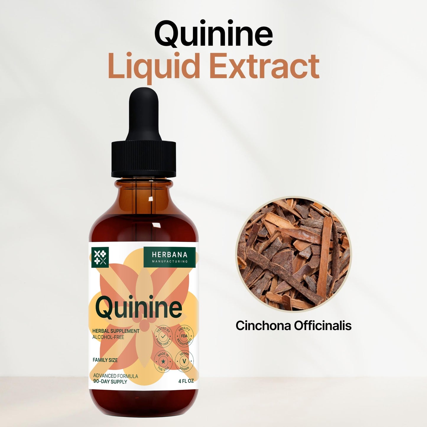 Quinine Liquid Extract 4 oz - Digestive Health & Immune Support | Cinchona Bark Tincture