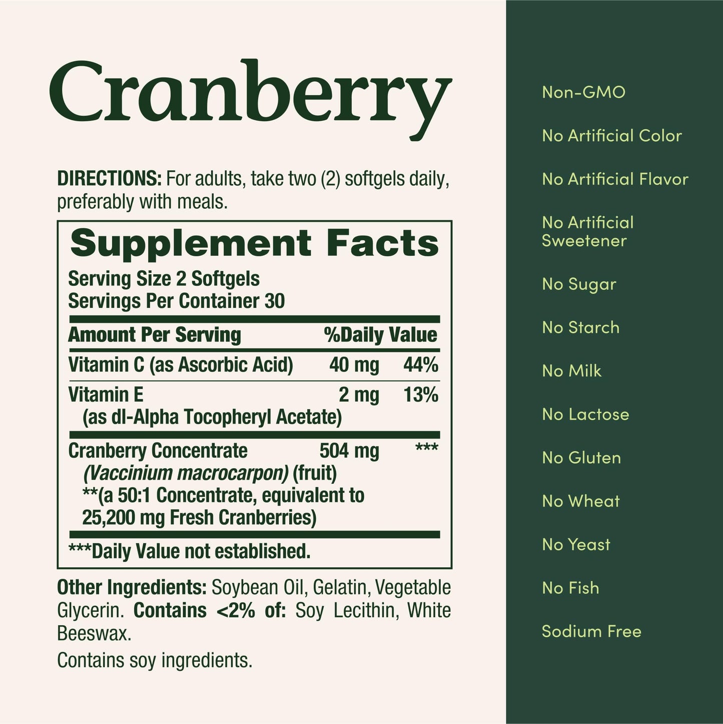 Nature's Bounty Cranberry Dietary Supplement – Urinary Tract & Immune Support, 60 Softgels, 25,200 mg