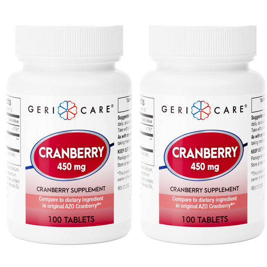 High-Potency Cranberry Supplement - 450mg Pure Cranberry Tablets for Urinary Tract Health - 2-Pack (200 Count) - Non-GMO, Gluten & Dairy Free