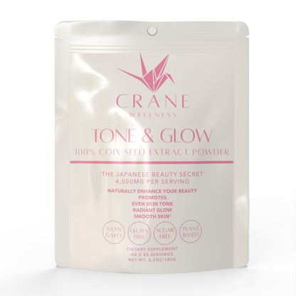 CRANE WELLNESS Coix Seed Extract Powder – 100% Pure Non-GMO, Made in Japan