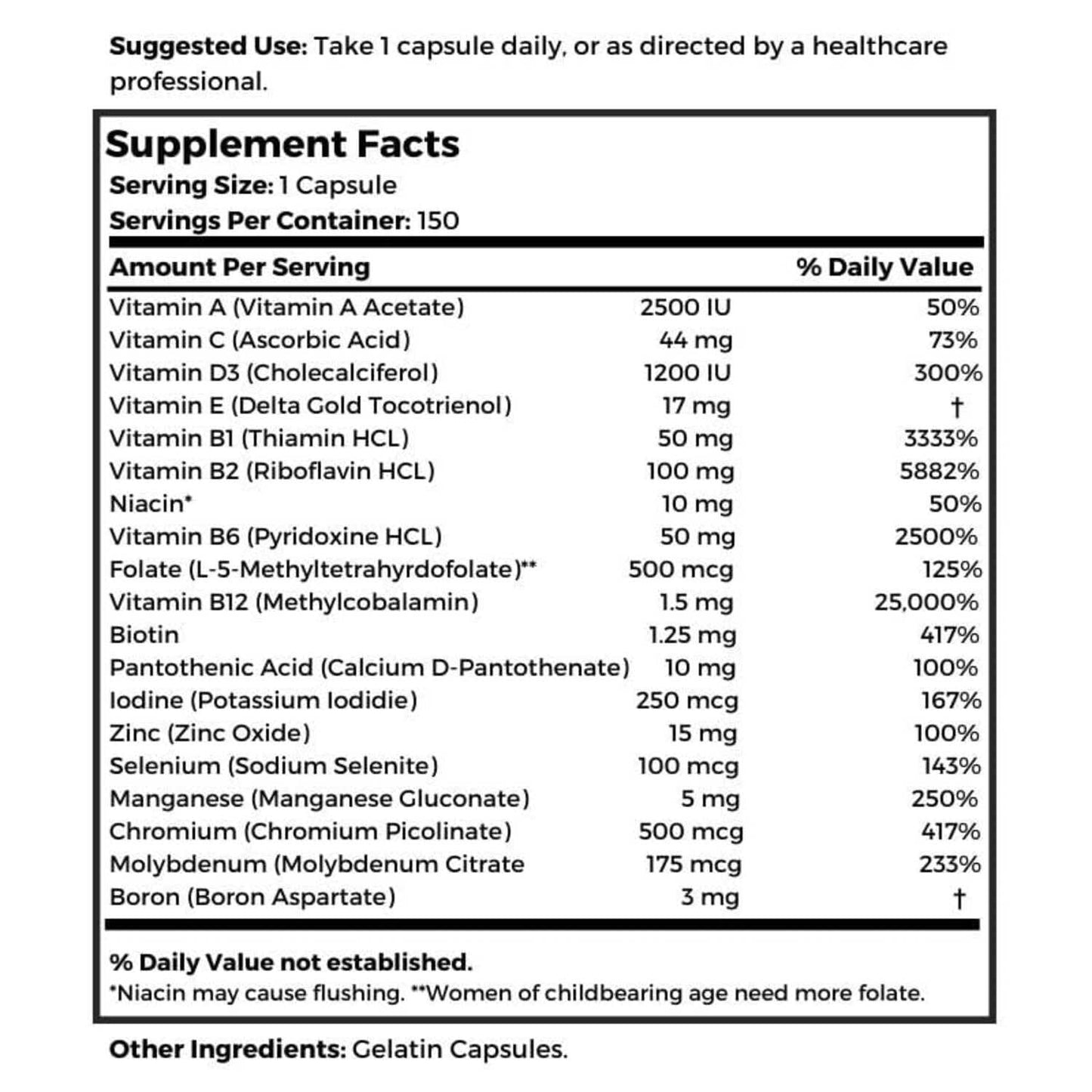 Dr Clark CRaNiULS Multi Vitamin & Mineral 520 mg Gelatin Capsules - 150 Count