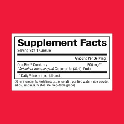 CranRich Cranberry Concentrate - Urinary Tract Support, 90 Caps | Natural Factors