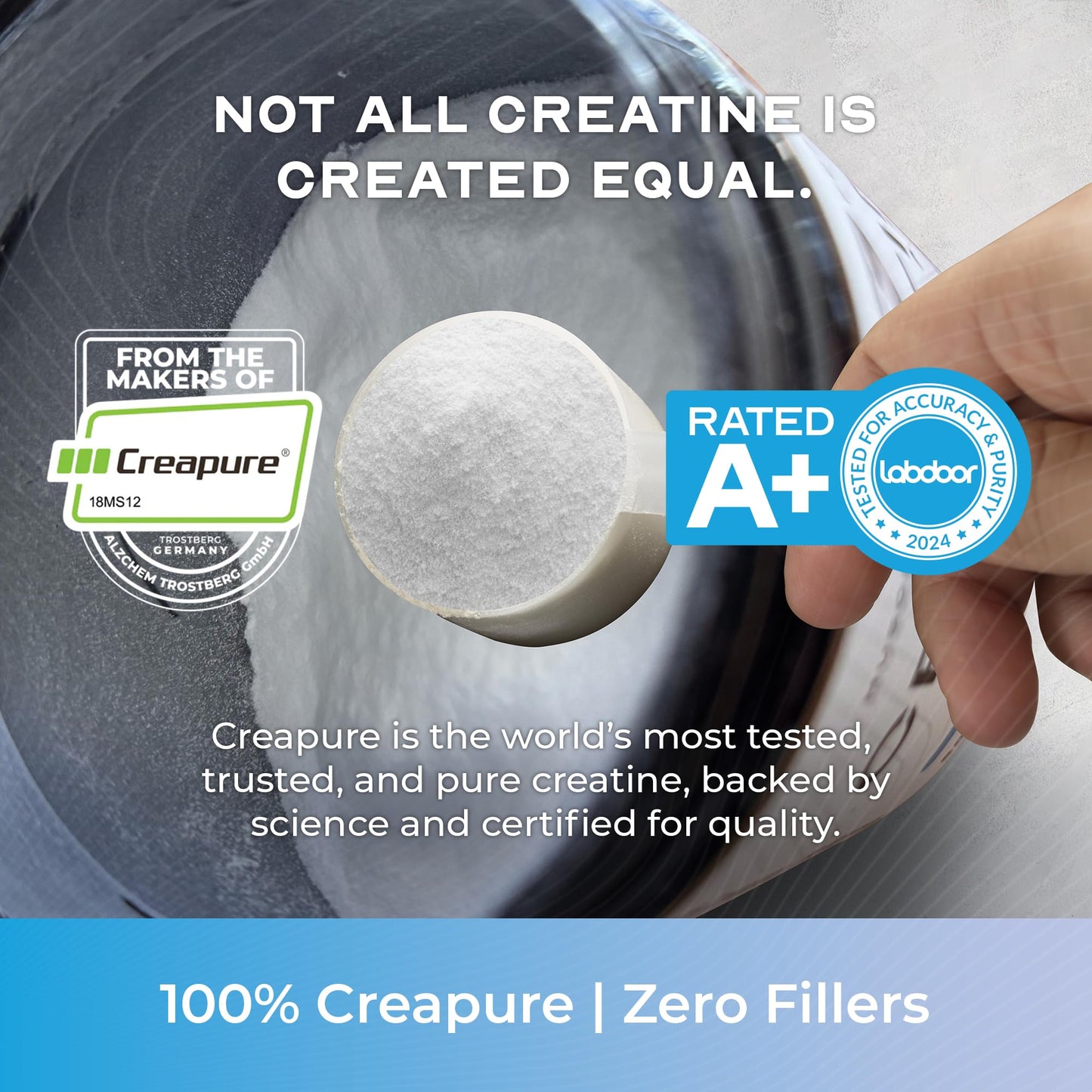 Muscle Feast Creapure Creatine Monohydrate Powder – Unflavored, Vegan & Gluten-Free, 500g