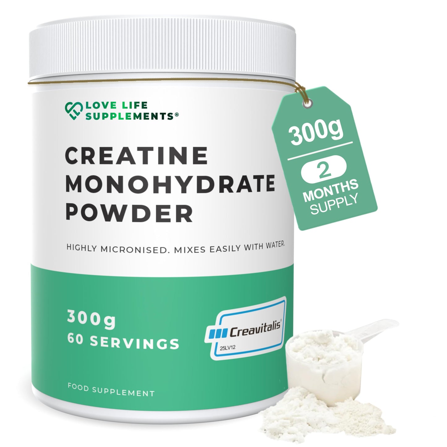 Creapure Creatine Monohydrate Powder 300g – 60 Servings (Vegan)