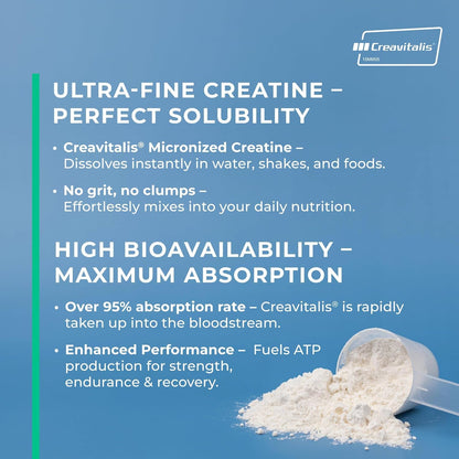 Creapure Creatine Monohydrate Powder 300g – 60 Servings (Vegan)
