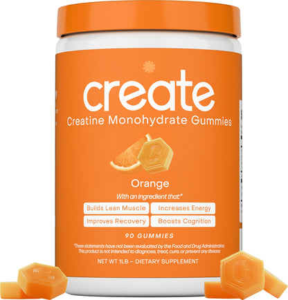 Create Creatine Monohydrate Gummies – 1.5g per Gummy, Vegan & Anti-Melting