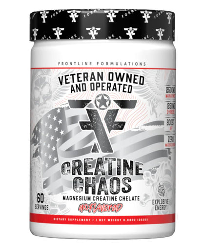 FRONTLINE FORMULATIONS Creatine Chaos – Lean Muscle Growth, Post-Workout, Unflavored (60 Servings)
