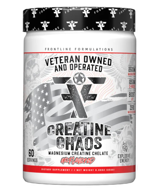 FRONTLINE FORMULATIONS Creatine Chaos – Lean Muscle Growth, Post-Workout, Unflavored (60 Servings)