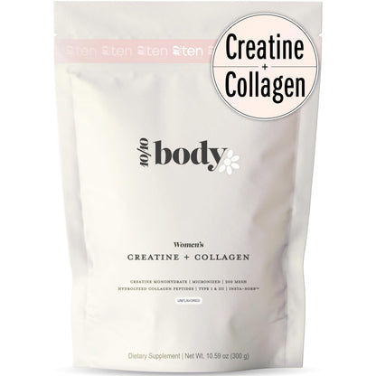 New - Creatine + Collagen for Women – Lean Muscle, Booty Gain, Energy & Recovery | 5g Creatine Monohydrate + 5000mg Collagen Peptides, Unflavored, 30 Servings