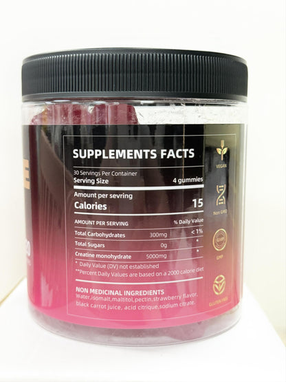 Creatine HCL Gummies for Men & Women – Sugar-Free, 120 Gummies