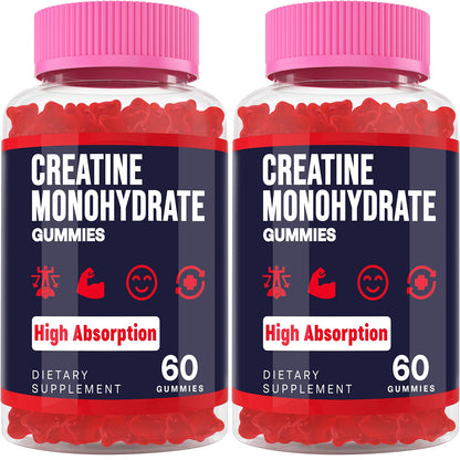 Creatine Monohydrate Gummies for Women & Men – Taurine & B6 (2 Packs)