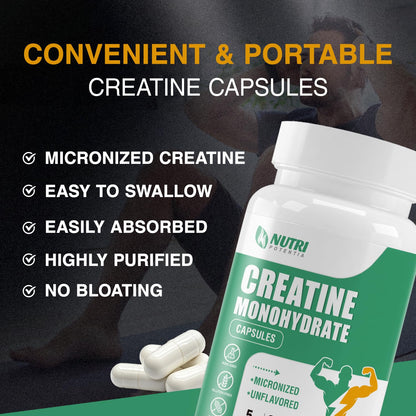 Creatine Monohydrate Capsules - Pure Micronized, Unflavored, 210 Capsules