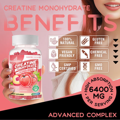 Creatine Monohydrate Gummies Complex – 90 Peach, Sugar Free