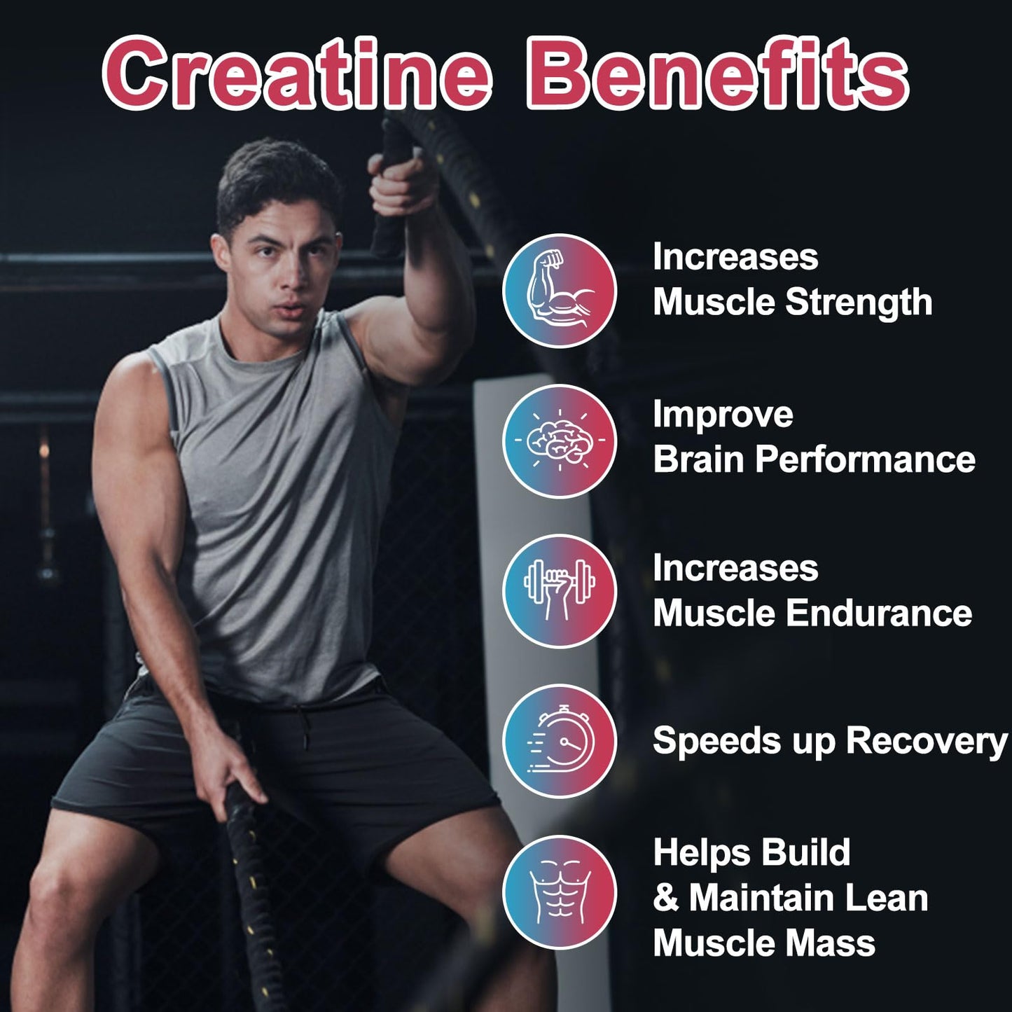2 Pack Creatine Monohydrate Gummies – 5000mg per Serving | Sugar Free