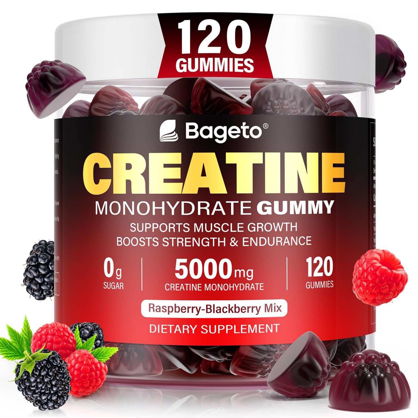 Creatine Monohydrate Gummies 5000mg – 120 Count | Strength & Recovery