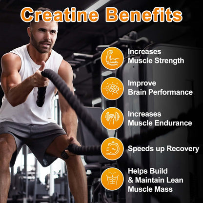 Creatine Monohydrate Gummies 5600mg – 120 CT, Sugar Free Vegan Pineapple Flavor