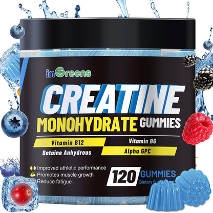 Creatine Monohydrate Gummies 6g – Energy, Strength & Muscle (120 Count)