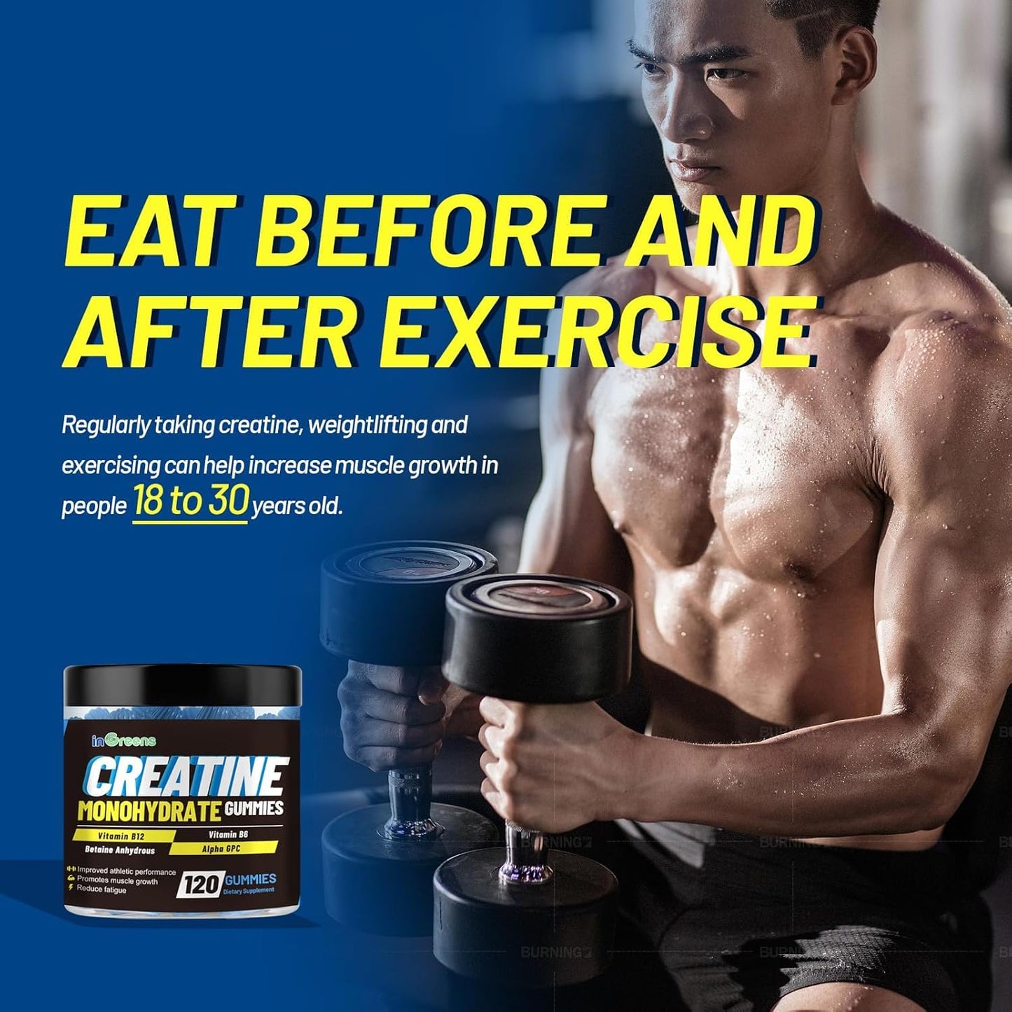 Creatine Monohydrate Gummies 6g – Energy, Strength & Muscle (120 Count)