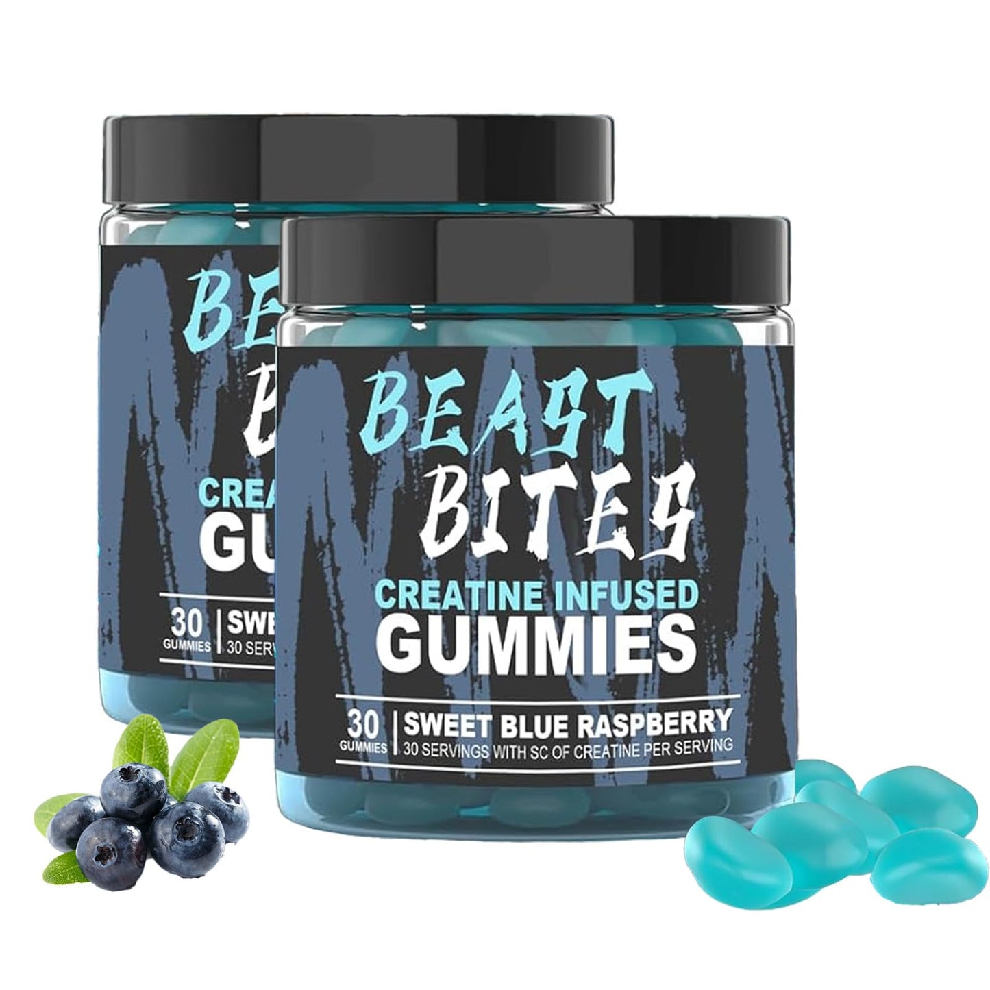 Creatine Monohydrate Gummies 5g - Vegan, Halal, Sugar-Free | Blue Raspberry