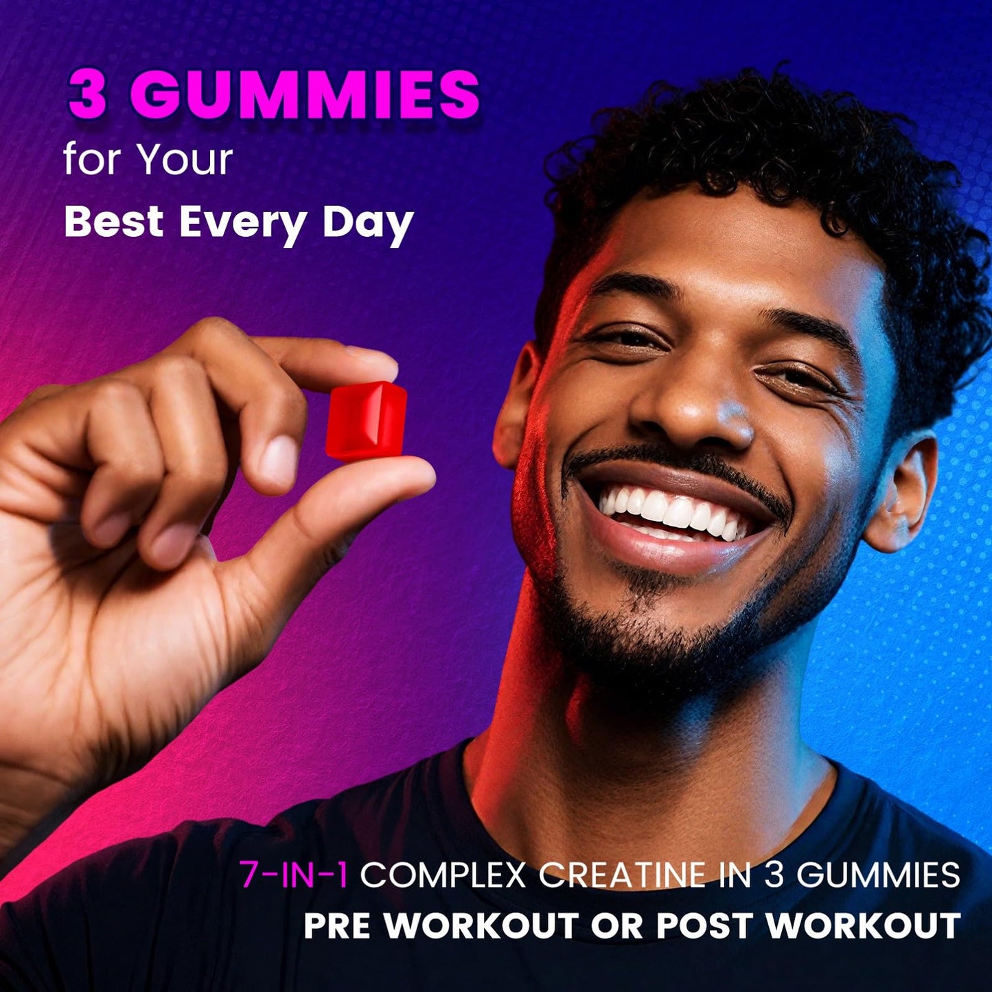 Creatine Monohydrate Gummies Complex 8000mg – 120ct | Men & Women, Pre-Workout