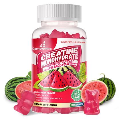 Creatine Monohydrate Gummies Complex – Sugar-Free Chewable for Men & Women (90 Gummies)