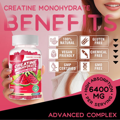 Creatine Monohydrate Gummies Complex – Sugar-Free Chewable for Men & Women (90 Gummies)