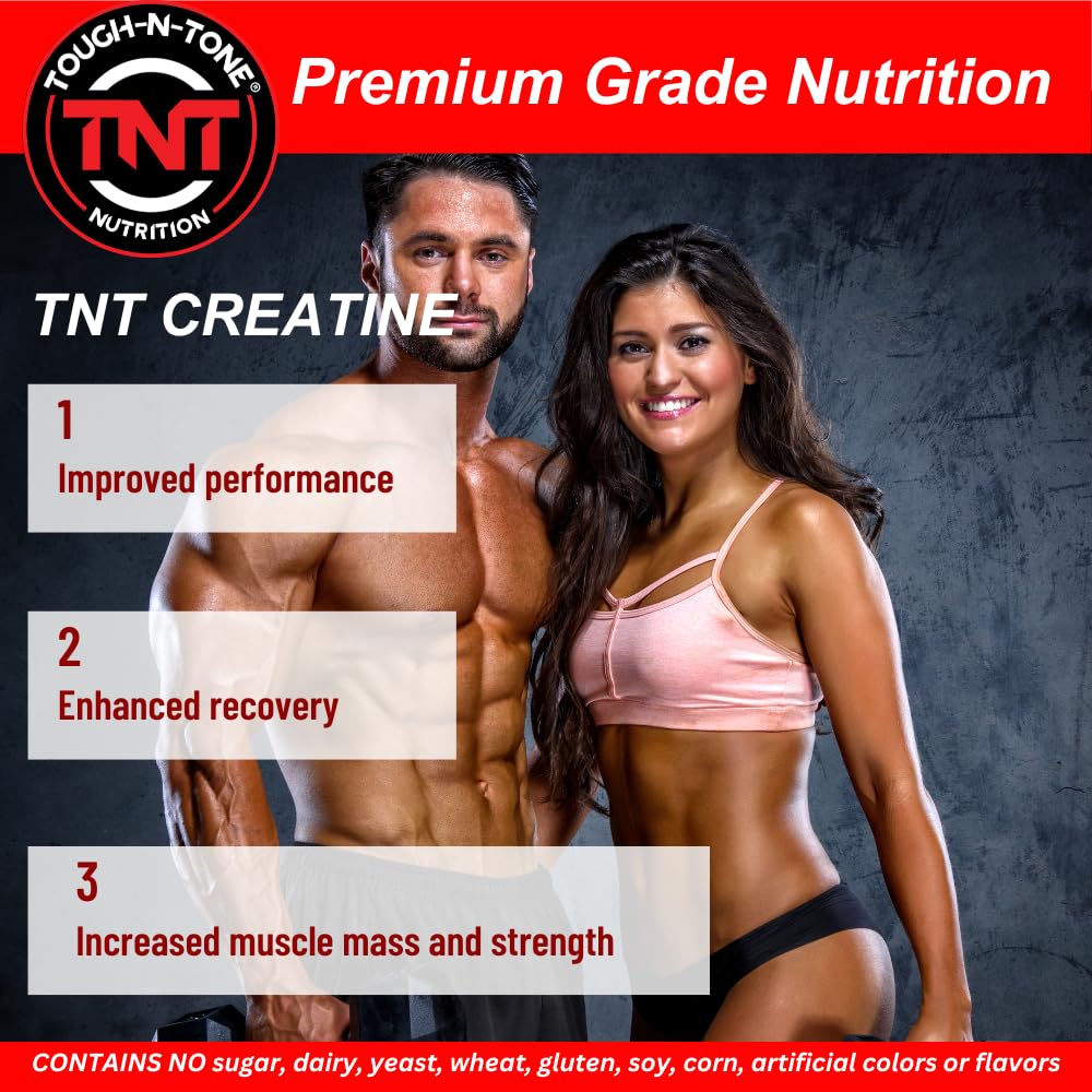 TOUGH-N-TONE 100% Pure Creatine Monohydrate Powder | Pharmaceutical Grade