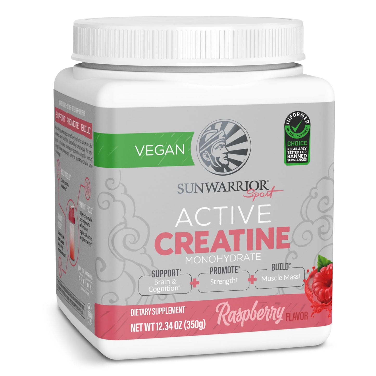 Creatine Monohydrate Powder Raspberry – 50 Servings | Vegan & Keto