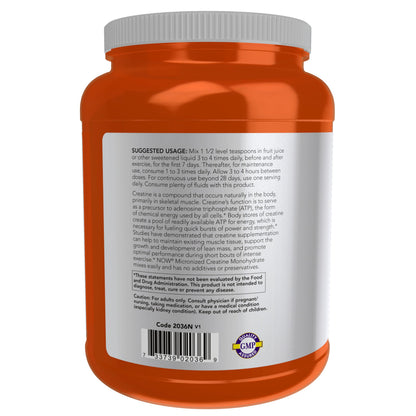 NOW Sports Micronized Creatine Powder – 500 g (1 kg) for Mass Building & Energy Production | NOW Foods
