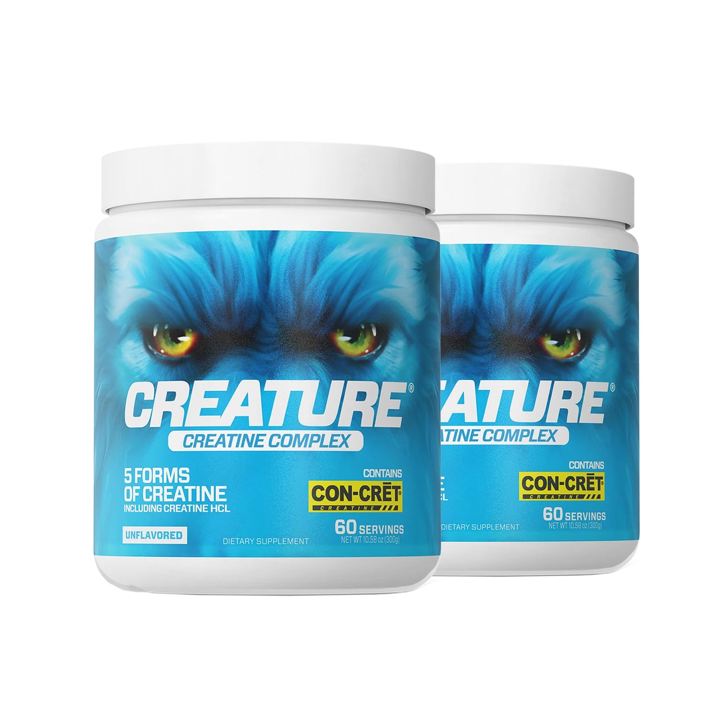 CREATURE Creatine Complex: 5 Creatine Types, Unflavored 300g Pack of 2