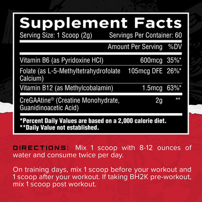 CreGAAtine Optimized Creatine Monohydrate + GAA | Muscle Build, Strength & Recovery | 60 Servings (Unflavored)