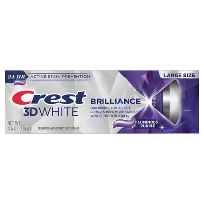 Crest 3D White Brilliance Luminous Purple Toothpaste – Bulk Pack 3x4.6 oz