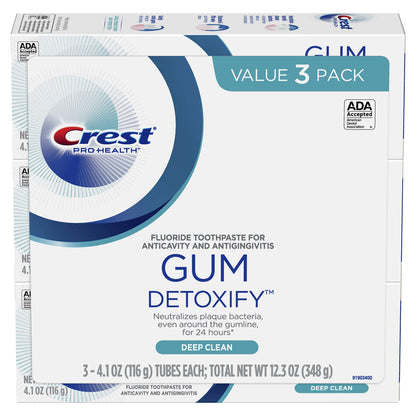 Crest Gum Detoxify Deep Clean Toothpaste 4.1 oz (Pack of 3)