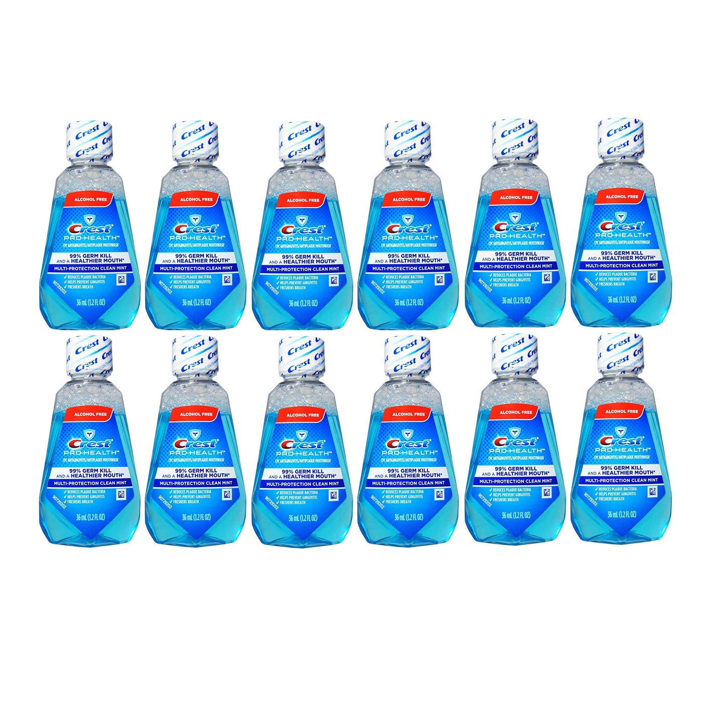 Crest Pro-Health Clean Mint Mouthwash – Travel Size 1.2 oz (32 ml), Pack of 12