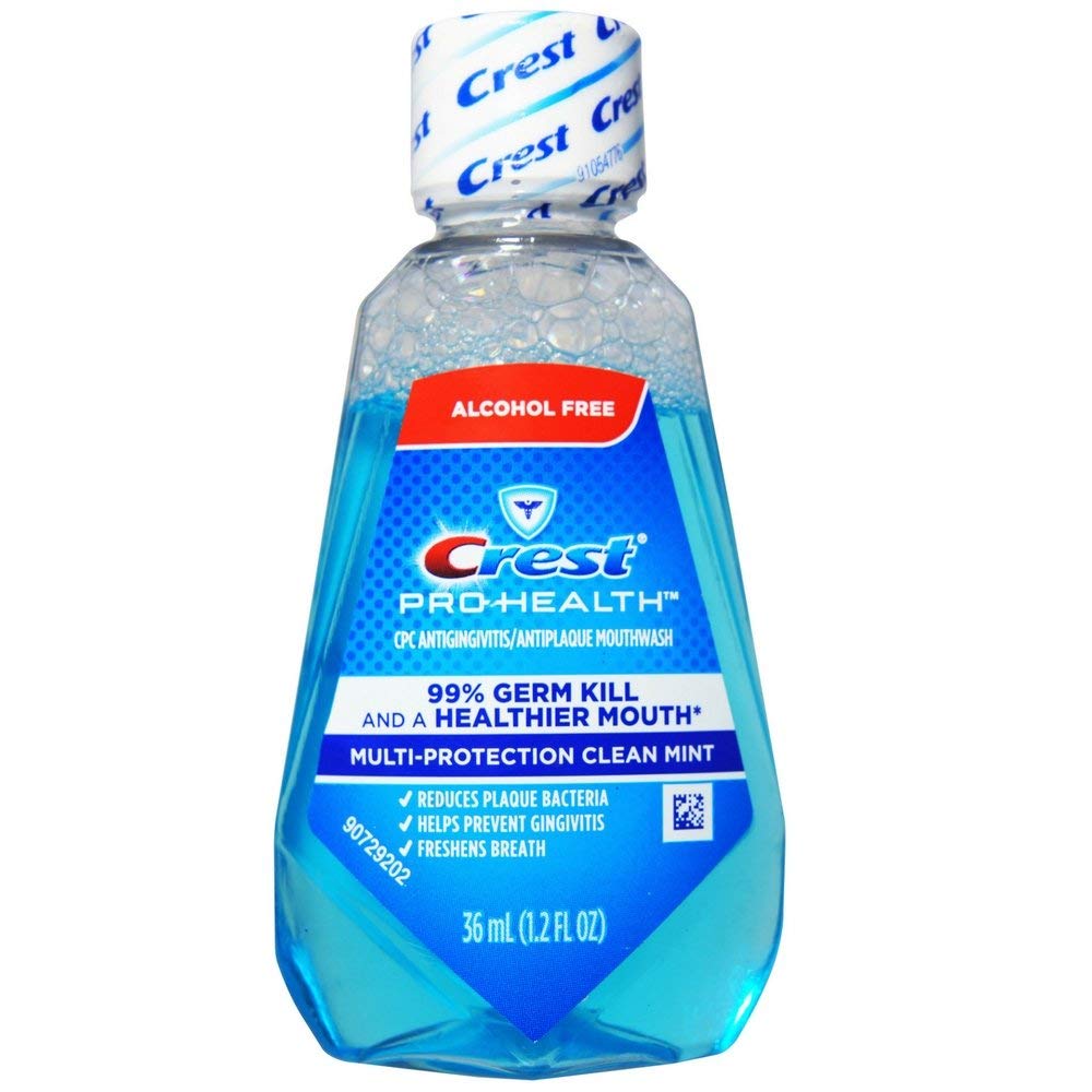 Crest Pro-Health Clean Mint Mouthwash – Travel Size 1.2 oz (32 ml), Pack of 12