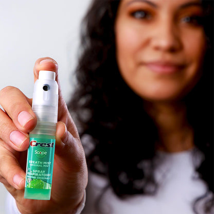 Crest Scope Breath Mist 3-Pack – Mint, 0.24 oz (7 mL) per spray, 0.72 oz total | Travel Friendly
