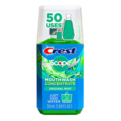 Crest Scope Mouthwash Concentrate - Travel Size 50 ml, Original Mint, 2 Pack
